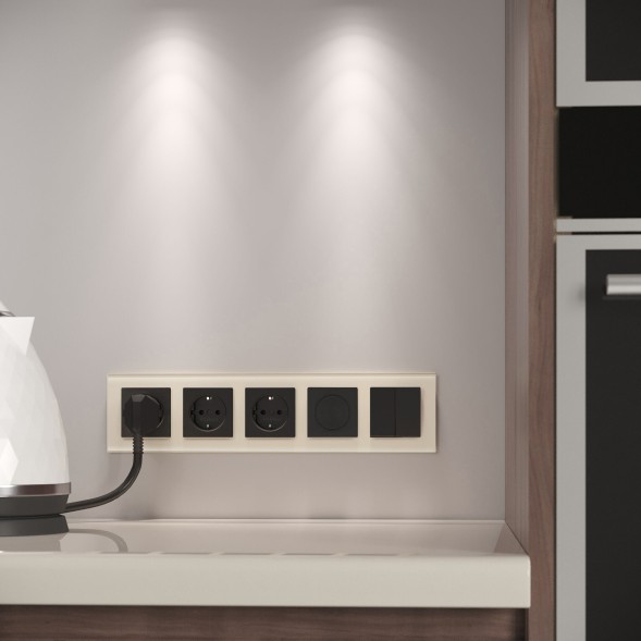 Рамка из стекла на 5 постов Favorit молочный Werkel W0051141