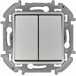 Переключатель двухклавишный 10 AX - 250 В Алюминий Legrand INSPIRIA 673657