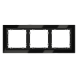 Рамка стеклянная VOLTUM S70 на 3 поста, (черный,стекло)