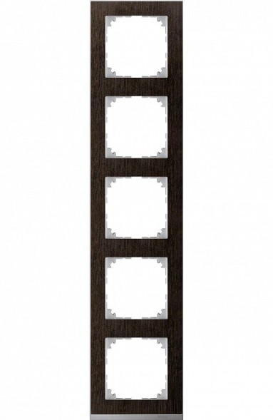 Рамка Merten M-Pure Decor Венге / Алюминий 5 постов MTN4050-3671