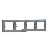 Рамка Schneider Electric Sedna Алюминий 4 поста SDN5800760