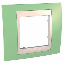 Рамка Schneider Electric Unica Хамелеон Зеленое яблоко / Бежевый 1 пост MGU6.002.563