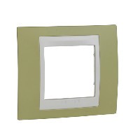 Рамка Schneider Electric Unica Хамелеон Зеленое яблоко / Бежевый 1 пост MGU6.002.563