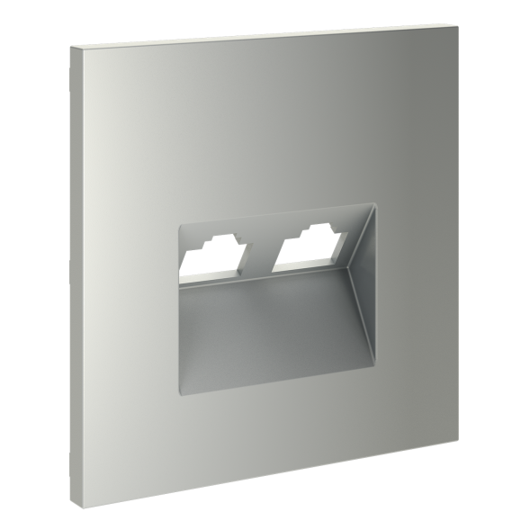 Накладка для розетки компьютерной двойной RJ45+RJ45 кат.6, S70 (сталь)