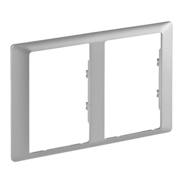 Рамка Legrand Valena Life Алюминий Для двойных розеток 2-постовая 754242