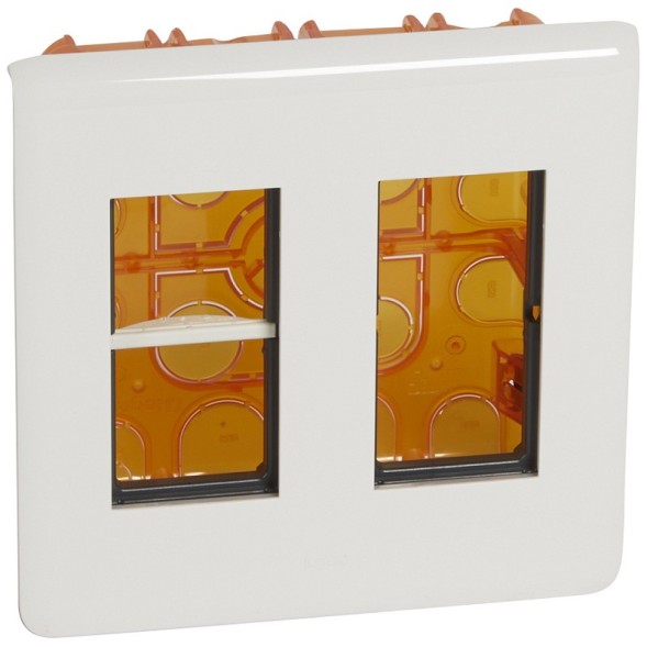 Розеточный блок Legrand Mosaic белый в сборе встраиваемый 2х4м. 078872