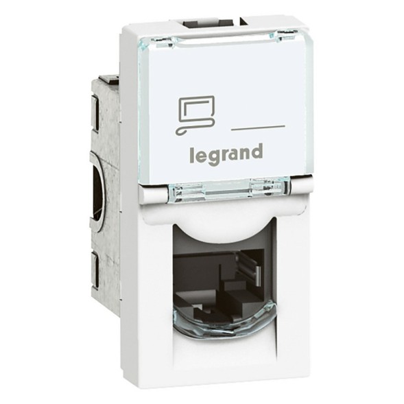 Розетка RJ45 Legrand Mosaic белая FTP кат6 1мод 076562