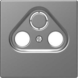 Центральная накладка tv розетки Merten D-Life нержавеющая сталь 2/3 отверстий MTN4123-6036