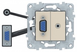 Розетка HD15+Minijack Schneider Electric Unica Бежевый NU593244