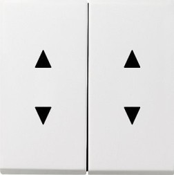 Двойные клавиши Gira F100 Белый с двойными стрелками 1150112