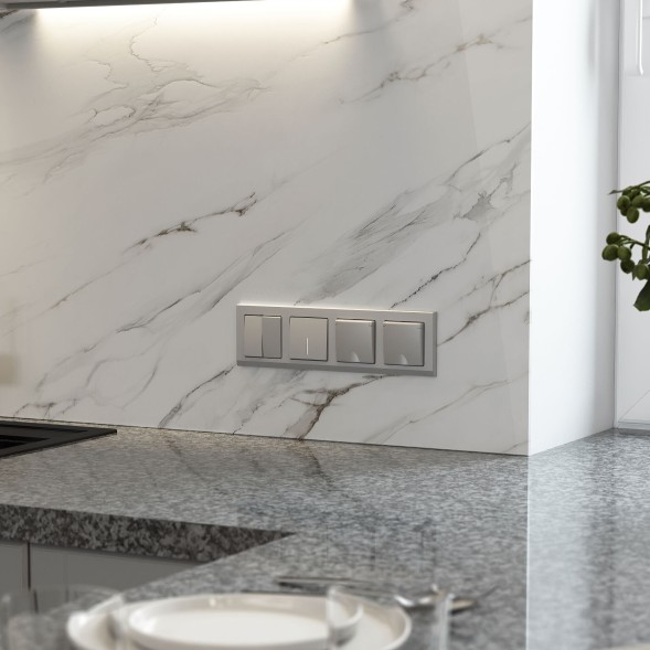 Рамка из поликарбоната на 4 поста Stark серебряный матовый Werkel W0041865