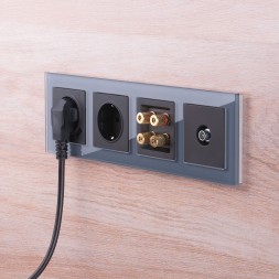 ТВ-розетка проходная (черный матовый) Werkel W1184008