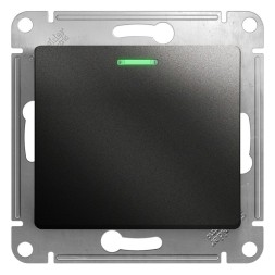 1-клавишный Выключатель с подсветкой, сх.1а, 10АХ, механизм Schneider Electric Glossa Антрацит GSL000713
