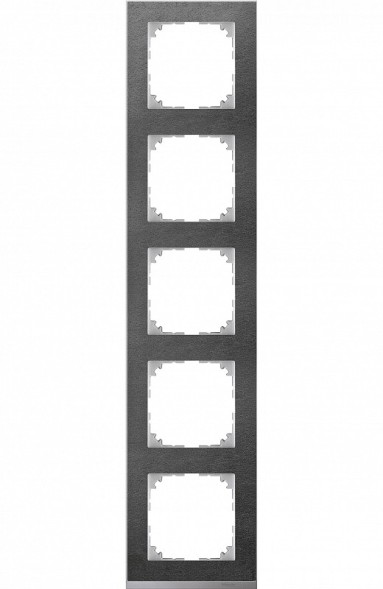 Рамка Merten M-Pure Decor Сланец / Алюминий 5 постов MTN4050-3669