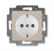 Розетка ABB Levit кофе макиато / белый с заземлением со шторками 16А 2CHH203457A6018 5520H-A03457 18W