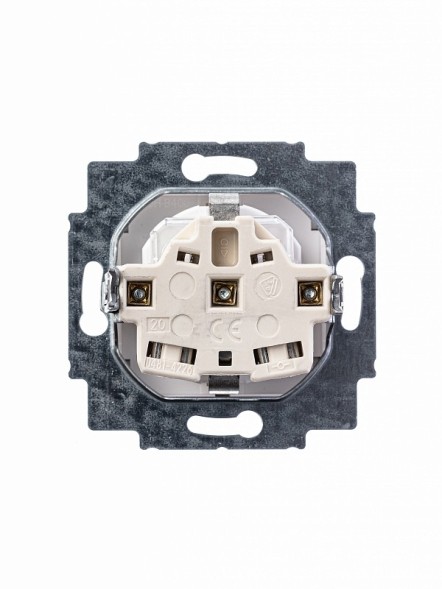 Розетка ABB Levit кофе макиато / белый с заземлением со шторками 16А 2CHH203457A6018 5520H-A03457 18W