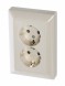 Розетка ABB Basic 55 слоновая кость SCHUKO 16А 250В двойная с защитными шторками 2CKA002021A0379 20-02 EUJKS-92-507