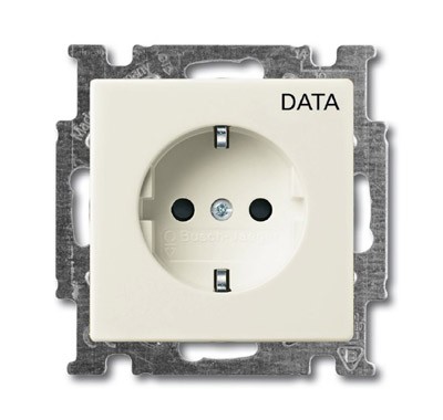 Розетка ABB Basic 55 chalet-white SCHUKO 16А 250В с маркировкой DATA 2CKA002011A6145 20 EUC/DV-96-5