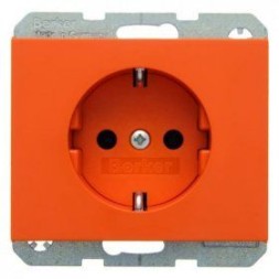 Штепсельная розетка Berker K.1 оранжевый с блеском SCHUKO 47157014