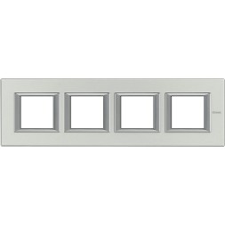Рамка Bticino Axolute Квадрат Алюминий 2+2+2+2 модуля HA4802M4HXC