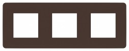 Рамка Schneider Electric Unica Studio Color Шоколад / белый 3 поста NU280616