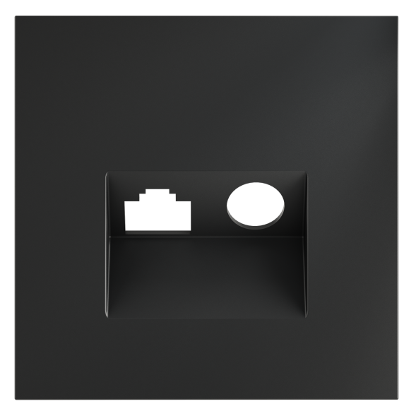 Накладка для розетки TV+RJ45 кат. 6, S70 (графит)