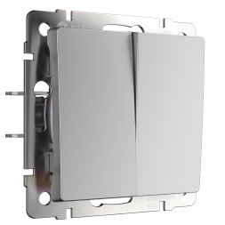 W1120006/ Выключатель двухклавишный (серебряный) W1120006