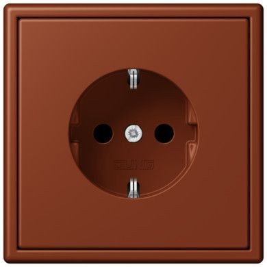 Розетка Jung Les Couleurs® Le Corbusier terre sienne brulee 59 SCHUKO® со встроенной повышенной защитой от прикосновения LC1520KI4320D