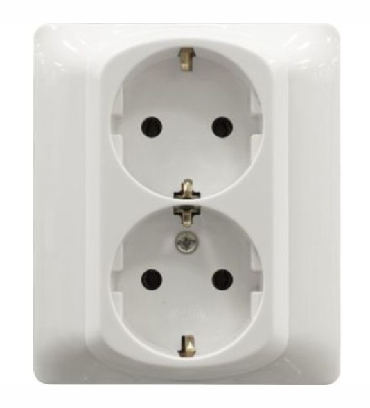 Розетка Legrand Galea Life белая 2х2к+З со шторками PRO21 771033