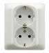 Розетка Legrand Galea Life белая 2х2к+З со шторками PRO21 771033