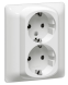 Розетка Legrand Galea Life белая 2х2к+З со шторками PRO21 771033
