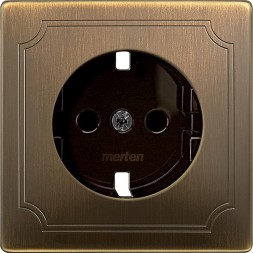 Центральная плата Merten Artec античная латунь для механизма розетки SCHUKO MTN2330-4143