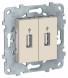 USB-коннектор Schneider Electric Unica Studio Бежевый 2-местный NU542744
