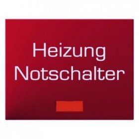Клавиша Berker K.1 с красной линзой и надписью &quot;Heizung Notschalter&quot; красный с блеском 14887115