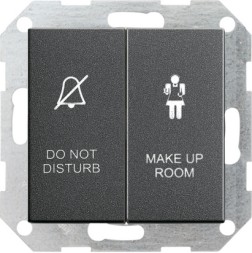 Выключатель Gira Антрацит для отелей 2-клавишный 110428