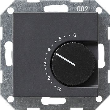Терморегулятор Gira Антрацит с переключающим контактом на 24V/10 (4)A 039728