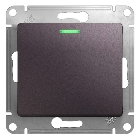1-клавишный Выключатель с подсветкой,сх.1а,10AX, механизм Schneider Electric Glossa Сиреневый туман GSL001413
