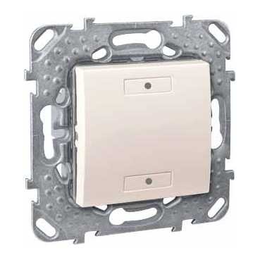 Выключатель Schneider Electric Unica двухкнопочный с индикатором led, бежевый MGU5.530.25