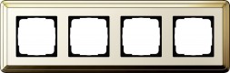 Рамка Gira Classix Латунь / Кремовый 4-постовая 0214633