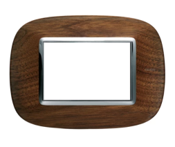 Рамка Bticino AXOLUTE 1 пост, овальной формы Орех. Итальянский стандарт, 3 модуля HB4803LNC