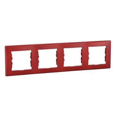 Рамка Schneider Electric Sedna Красный 4 поста SDN5800741