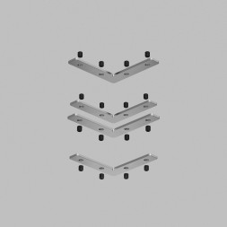 TR2019-AL Комплект угловых соединителей трека SLOTT, алюминий