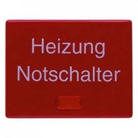 Клавиша Berker Arsys красный с блеском с красной линзой и надписью &quot;Heizung Notschalter&quot; 14880062