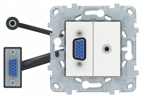 Розетка HD15+Minijack Schneider Electric Unica Белый NU593218