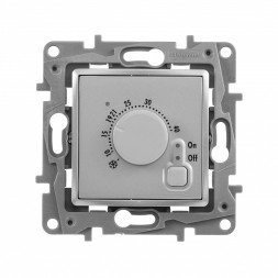 Термостат Legrand Etika алюминий с внешним датчиком для тёплых полов 672430