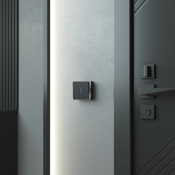 Выключатель одноклавишный с подсветкой Gallant черный/хром Werkel W5010135