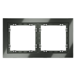 Рамка стеклянная VOLTUM S70 на 2 поста, (титан, стекло)