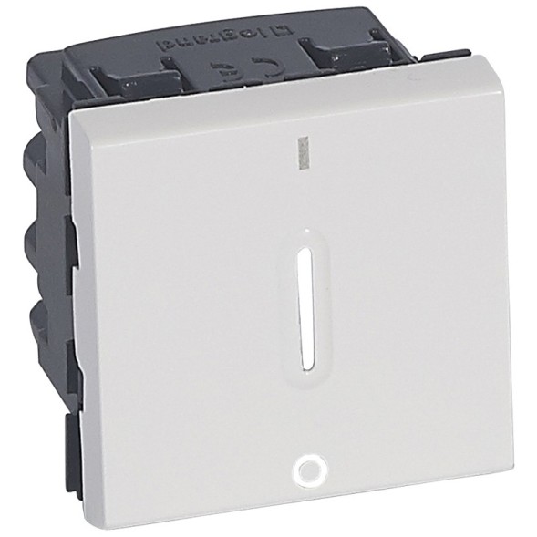 Выключатель Legrand Mosaic 20A 2 полюсный с индикацией 077052