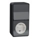 Блок розетка Schneider Electric с крышкой 2П+3 + переключатель Mureva Styl IP55 Антрацит MUR36024