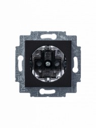 Розетка ABB Levit антрацит / дымчатый чёрный с заземлением со шторками 16А 2CHH203457A6063 5520H-A03457 63W